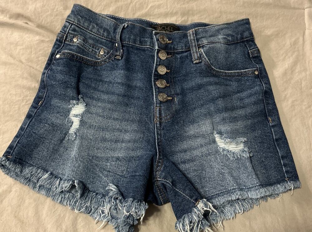 Rachel Roy Womens Jean Shorts Sz 6/28 Denim Raw Hem Button Fly Closet Basic